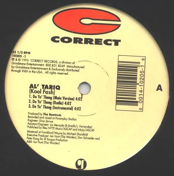 Al' Tariq - Do Yo' Thang / Spectacular, Hip Hop, 1996 - Correct Records, US, Vinyl 1x 12"