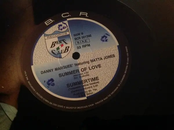 Album cover for Summertime (Italia 1990 Version) by Danny Marquee Featuring Matta Jones