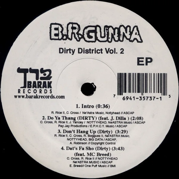 Album cover for Dirty District Vol. 2 EP by B.R. Gunna