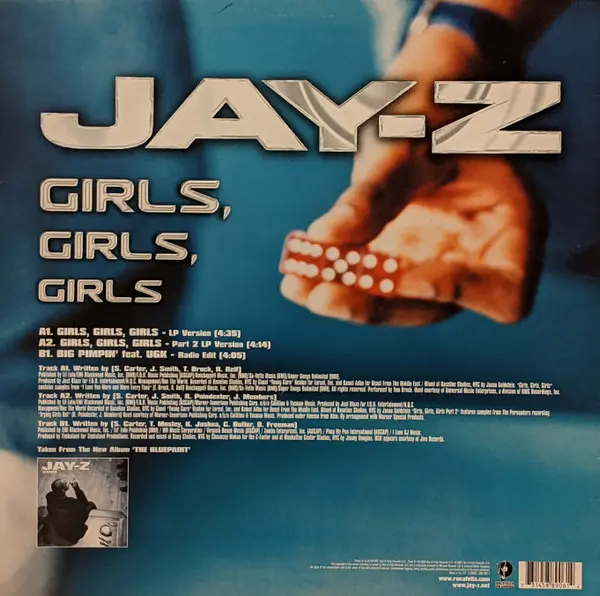 Jay-Z - Girls, Girls, Girls, Hip Hop, 2001 - Roc-A-Fella Records, UK, Vinyl 1x 12", 33 ⅓ RPM