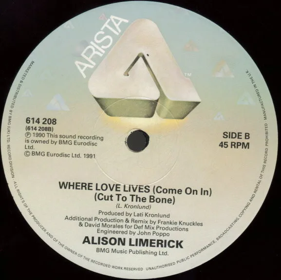 Album cover for Where Love Lives (Come On In) by Alison Limerick