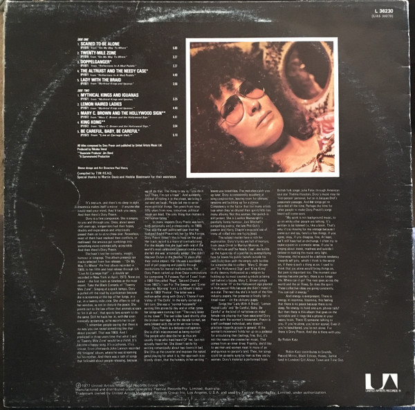 Dory Previn - One A.M. Phonecalls, Pop, Rock, Folk Rock, Vocal, 1977 - United Artists Records, Australia, Vinyl 1x LP, Compil