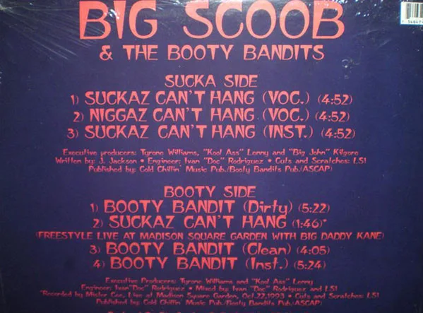 Album cover for Suckaz Can't Hang by Big Scoob and Booty Bandits, The