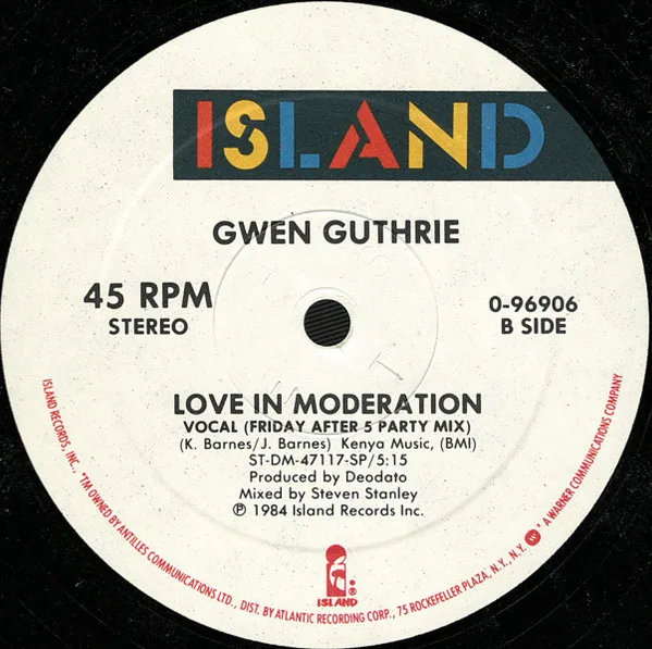 Album cover for Love In Moderation by Gwen Guthrie