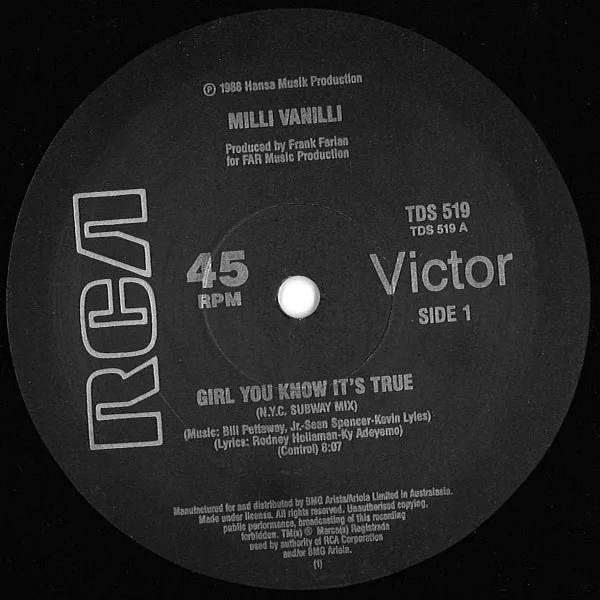 Album cover for Girl You Know It's True by Milli Vanilli