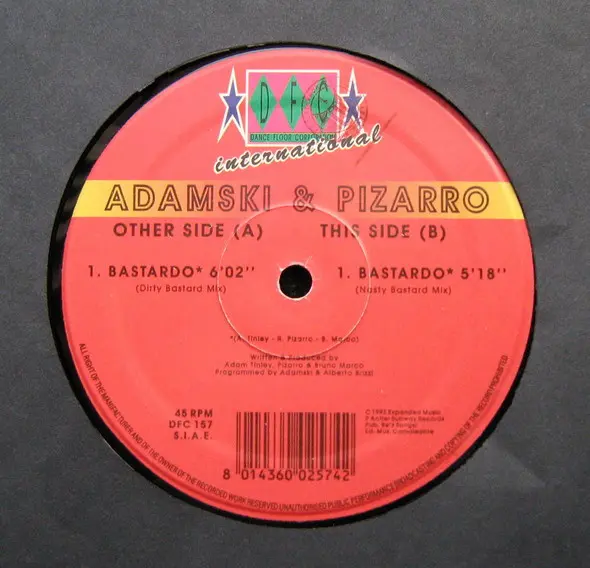 Adamski & Pizarro - Bastardo, Electronic, Garage House, Progressive House, 1993 - DFC, DFC International, Italy, Vinyl 1x 12"