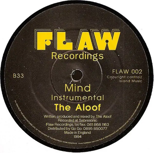Aloof, The - Mind, Electronic, Progressive Trance, 1994 - Flaw Recordings, UK, Vinyl 1x 12", 33 ⅓ RPM