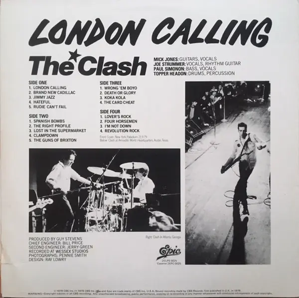 Clash, The - London Calling, Rock, Punk, 1980 - Epic, Australia, Vinyl 2x LP, Album