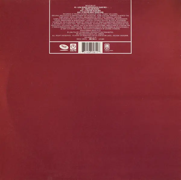 Trickster (CMV's) - Move On Up - (Lisa Marie Experience / Footclub / Z Factor Mixes), Electronic, House, 1998 - AM:PM, Phuzz!