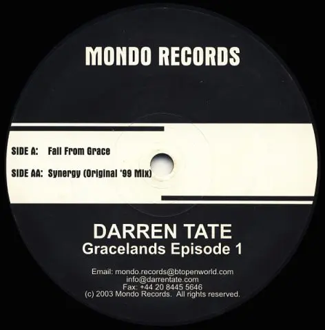 Darren Tate - Gracelands Episode 1, Electronic, Trance, 2003 - Mondo Records, UK, Vinyl 1x 12", 33 ⅓ RPM