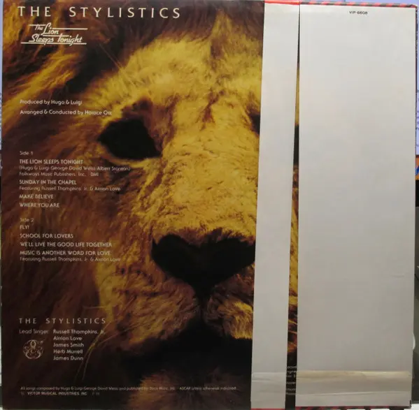 Stylistics, The - The Lion Sleeps Tonight, Funk / Soul, 1978 - H & L Records, Japan, Vinyl 1x LP, Stereo