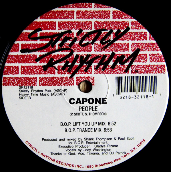 Capone (2) - People, Electronic, House, 1992 - Strictly Rhythm, US, Vinyl 1x 12", 33 ⅓ RPM