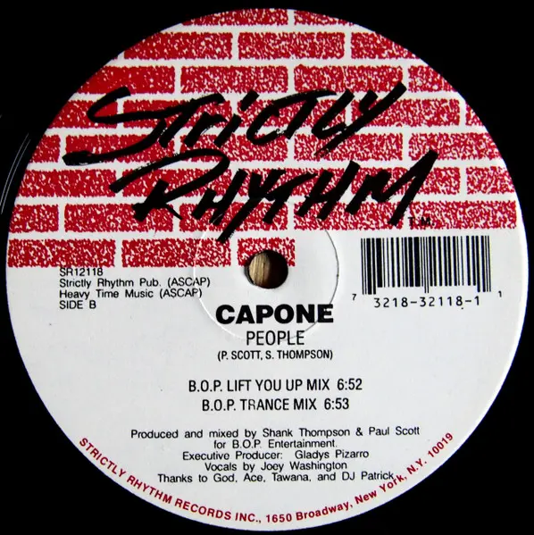 Capone (2) - People, Electronic, House, 1992 - Strictly Rhythm, US, Vinyl 1x 12", 33 ⅓ RPM