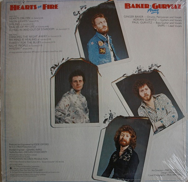 Baker Gurvitz Army - Hearts On Fire - 1976 -Blues Rock -ATCO Records -Vinyl 1x LP, Album