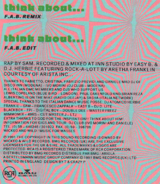 DJ H. Feat. Stefy - Think About.. (Remix), Electronic, Italo House, 1991 - RCA, UK, Vinyl 1x 12", 45 RPM, Stereo