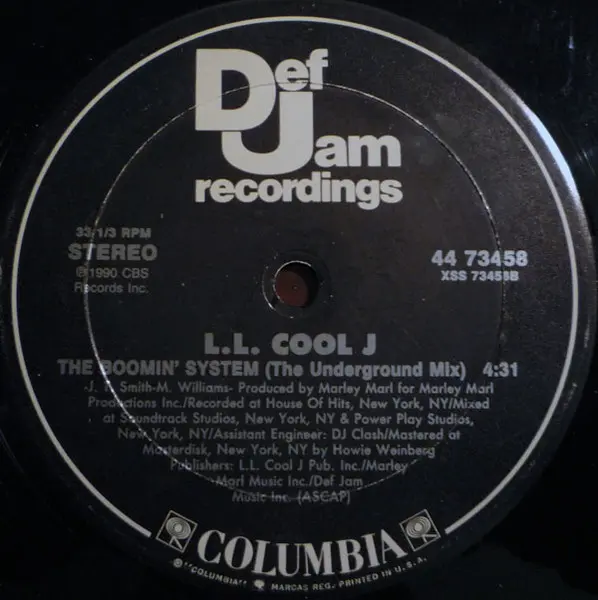 LL Cool J - The Boomin' System, Hip Hop, Hardcore Hip-Hop, 1990 - Columbia, Def Jam Recordings, US, Vinyl 1x 12", 33 ⅓ RPM, S