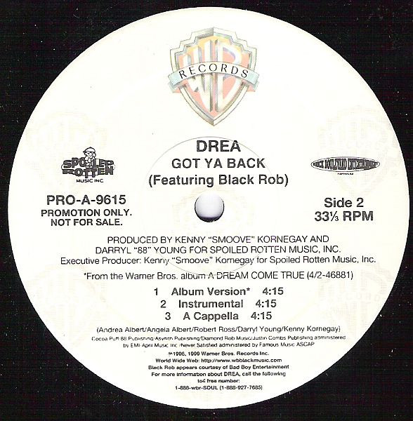 Drea - Body Rock / Got Ya Back - 1999 - RnB/Swing - Warner Bros. Records - Vinyl 1x 12", 33 ⅓ RPM, Promo