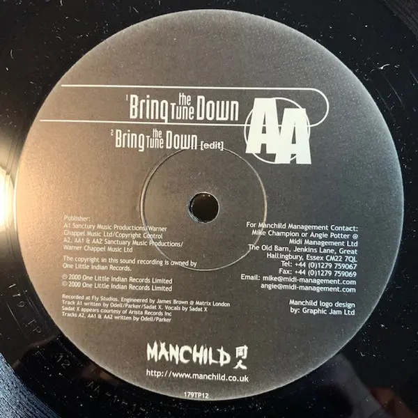 Manchild - Somethin' In My System / Bring The Tune Down, Electronic, Hip Hop, Breakbeat, Trance, Trip Hop, 2000 - One Little 