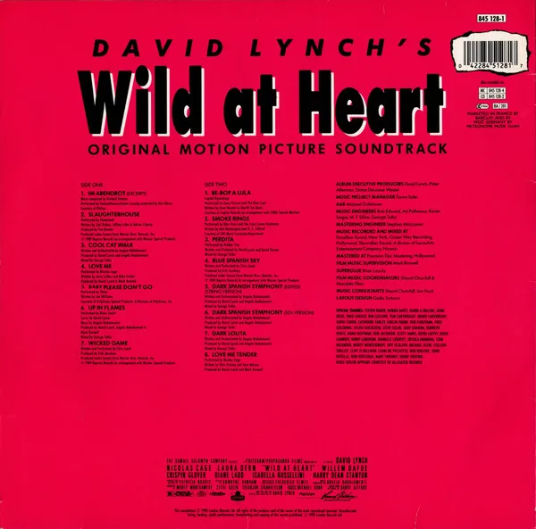 Album cover for David Lynch's Wild At Heart (Original Motion Picture Soundtrack) by Various