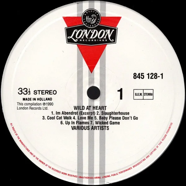 Album cover for David Lynch's Wild At Heart (Original Motion Picture Soundtrack) by Various