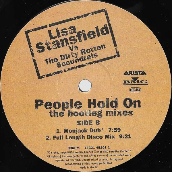 Lisa Stansfield Vs Dirty Rotten Scoundrels - People Hold On (The Bootleg Mixes), Electronic, House, 1997 - Arista, BMG, UK, V