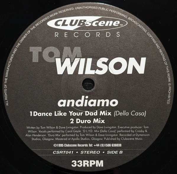 Album cover for Andiamo by Tom Wilson