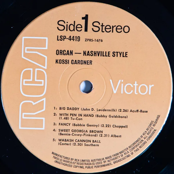 Album cover for Organ - Nashville Style by Kossi Gardner