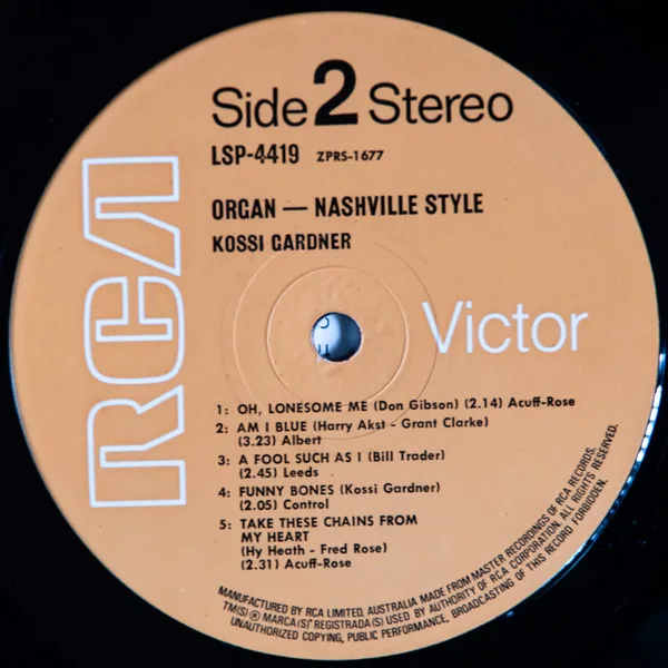 Album cover for Organ - Nashville Style by Kossi Gardner
