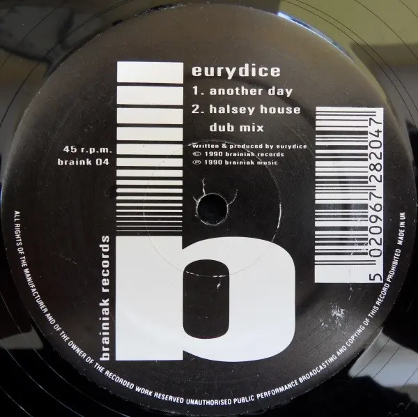 Eurydice - Don't Look Back, Electronic, House, 1990 - Brainiak Records, UK, Vinyl 1x 12"