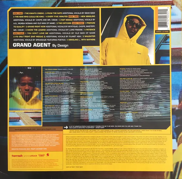 Grand Agent - By Design, Hip Hop, Boom Bap, 2001 - Groove Attack Records, Superrappin, Germany, Vinyl 2x LP, Album