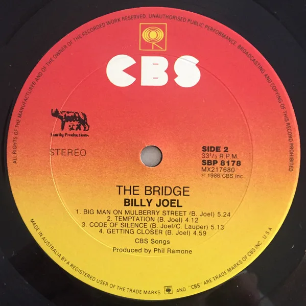 Album cover for The Bridge by Billy Joel
