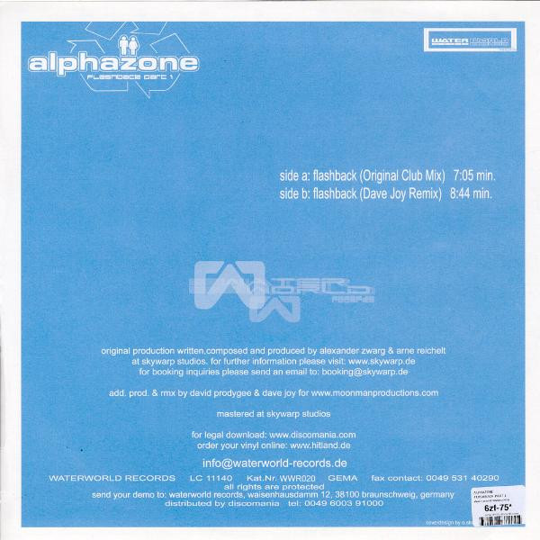 Alphazone - Flashback, Electronic, Hard Trance, Trance, 2004 - Waterworld, Germany, Vinyl 1x 12" Part 1
