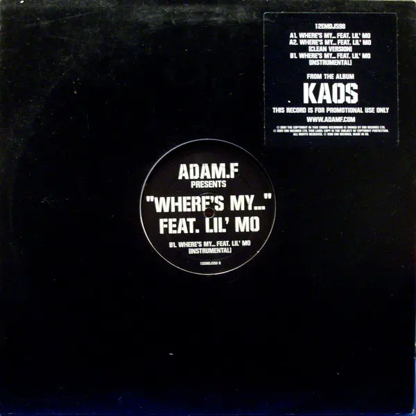Adam F - Where's My..., Hip Hop, RnB/Swing, 2001 - EMI, UK, Vinyl 1x 12", Promo