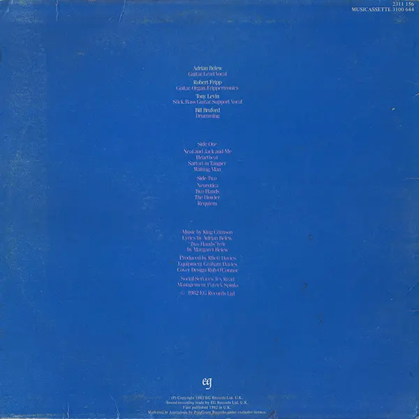 King Crimson - Beat, Rock, Prog Rock, 1982 - EG, Australasia, Vinyl 1x LP, Album