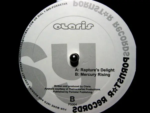 Olaris - Rapture's Delight / Mercury Rising, Electronic, Breakbeat, Trance, 2002 - Pornstar Records, US, Vinyl 1x 12"
