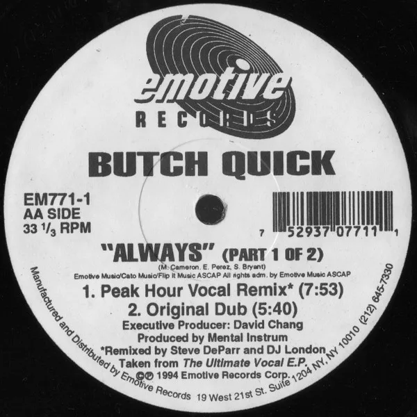 Album cover for Always (Part 1 Of 2) by Butch Quick