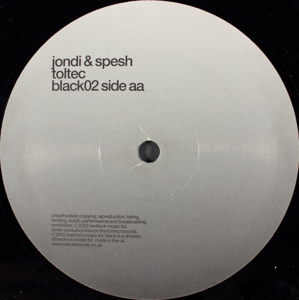 Jondi & Spesh - Mysteries Of The Giant Squid / Toltec, Electronic, Progressive House, 2002 - Black, UK, Vinyl 1x 12", 33 ⅓ RP