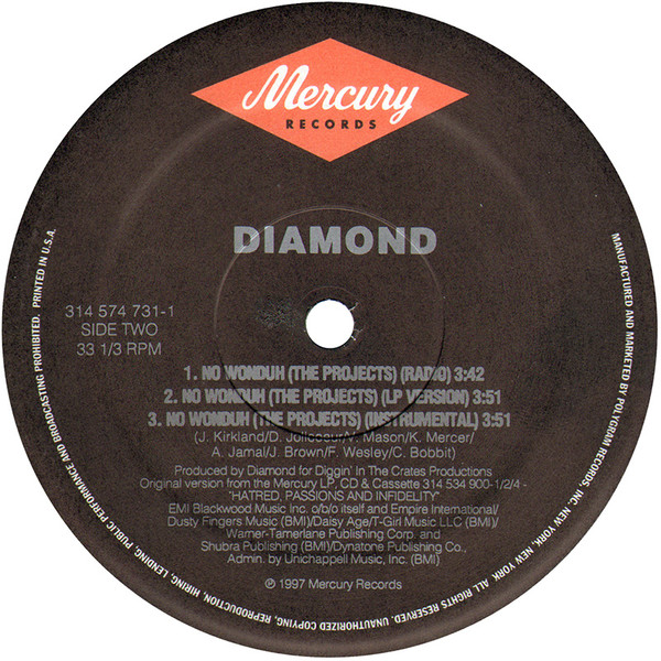 Diamond D - The Hiatus, Hip Hop, 1997 - Mercury, US, Vinyl 1x 12"