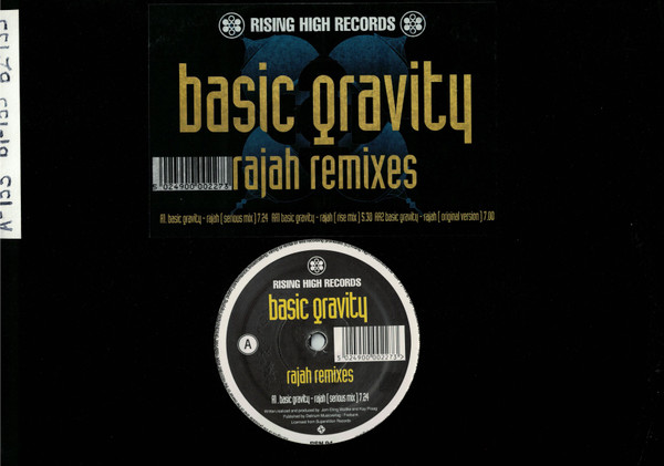 Basic Gravity - Rajah (Remixes), Electronic, Trance, 1994 - Rising High Records, UK, Vinyl 1x 12"