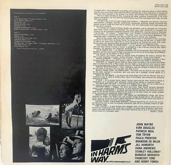 Album cover for In Harm's Way - Original Soundtrack by Jerry Goldsmith