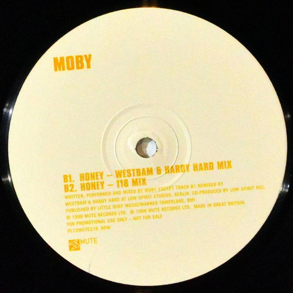 Moby - Honey, Electronic, Big Beat, Hard House, Techno, 1998 - Mute, UK, Vinyl 1x 12", 33 ⅓ RPM, Single, Promo