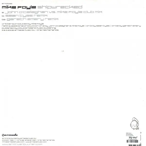 Mike Foyle - Shipwrecked, Electronic, Trance, 2006 - Armind, Netherlands, Vinyl 1x 12"
