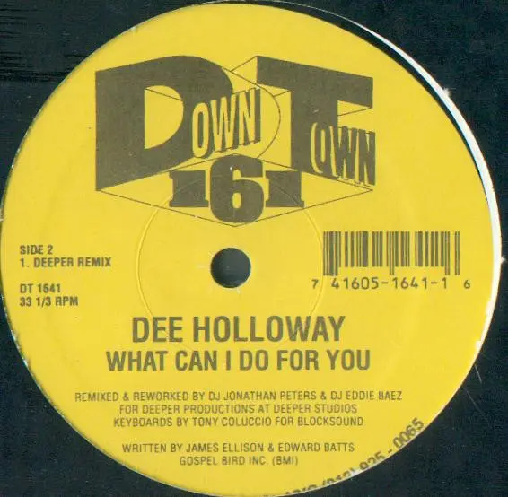 Dee Holloway - What Can I Do For You - 1996 - Garage House - Downtown 161 - Vinyl 1x 12", 33 ⅓ RPM