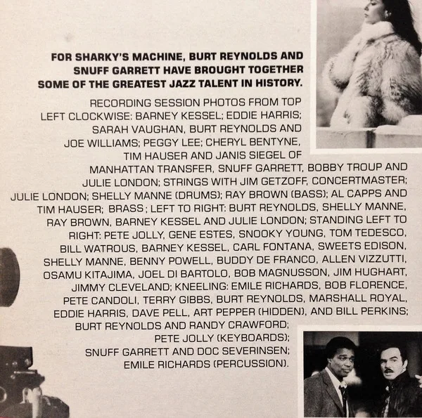 Album cover for The Soundtrack Music From Burt Reynold's Sharky's Machine by Various