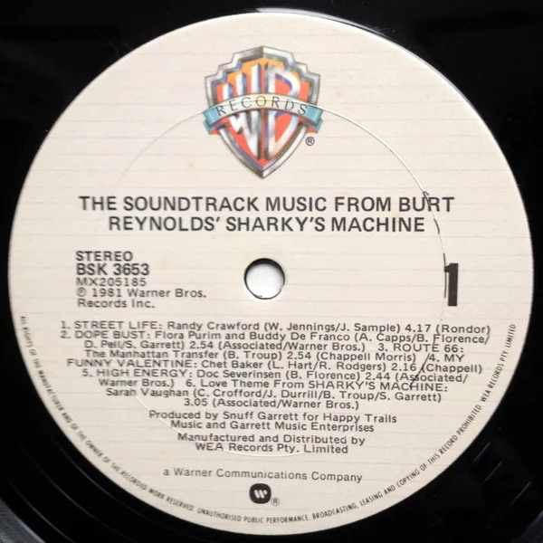 Album cover for The Soundtrack Music From Burt Reynold's Sharky's Machine by Various