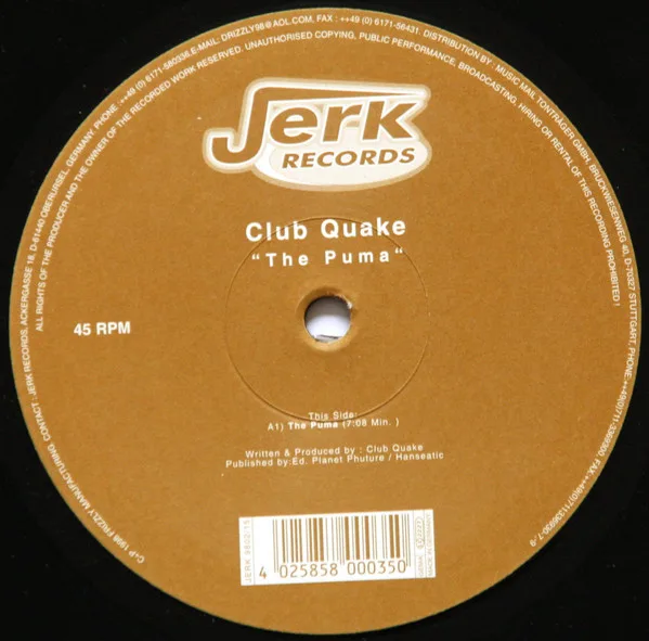 Album cover for The Puma by Club Quake
