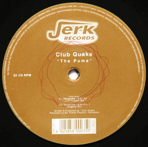 Album cover for The Puma by Club Quake