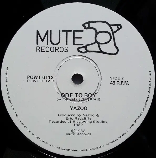 Yazoo - The Other Side Of Love, Electronic, Synth-pop, 1982 - Mute, Australia, Vinyl 1x 12", 45 RPM, Single