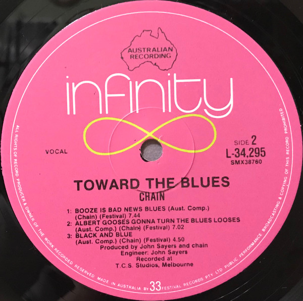 Chain (4) - Toward The Blues, Blues, Rock, Harmonica Blues, Infinity, Australia, Vinyl 1x LP, Album, Repress Gatefold