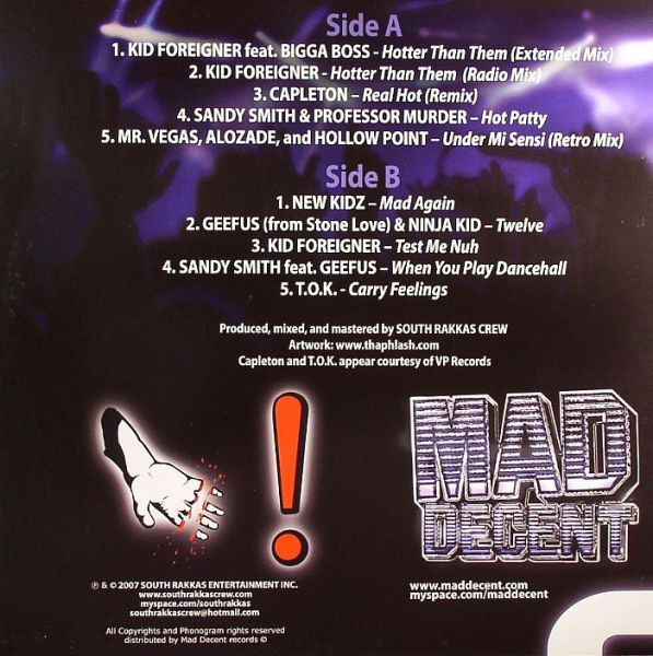 South Rakkas Crew - South Rakkas Mix Up, Electronic, Reggae, Dancehall, 2007 - Mad Decent, US, Vinyl 1x LP